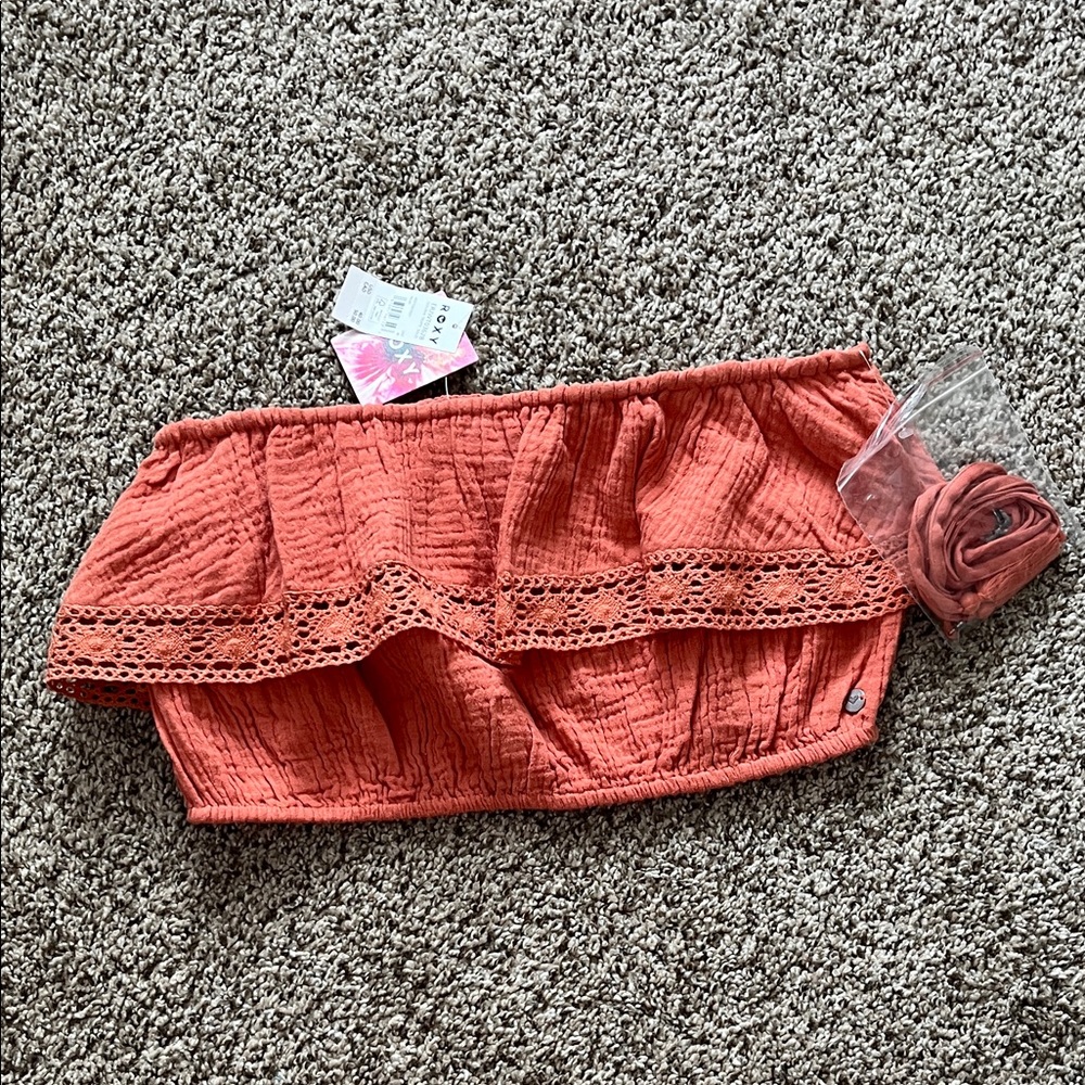 Coral/orange  Off-Shoulder Top